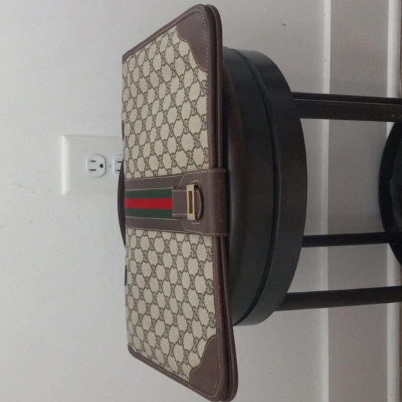Authentic Vintage Gucci GG Monogram Supreme Sherry Web Ophidia Portfolio Laptop - Picture 5 of 11